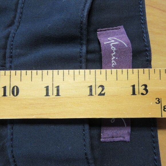 GLORIA VANDERBILT Tummy Control Wide Leg Crop Pants Sz 12 Navy Blue Pull On NWT - Picture 10 of 13